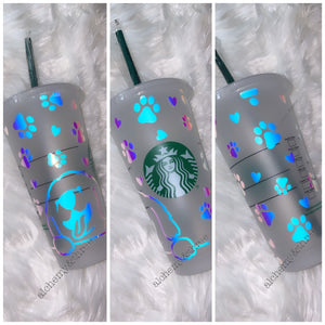 PUPPY LOVE STARBUCKS CUP- HOLOGRPAHIC OPAL